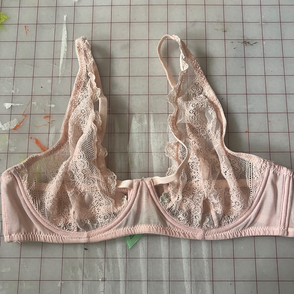 Honeydew Pink Lace Bralette